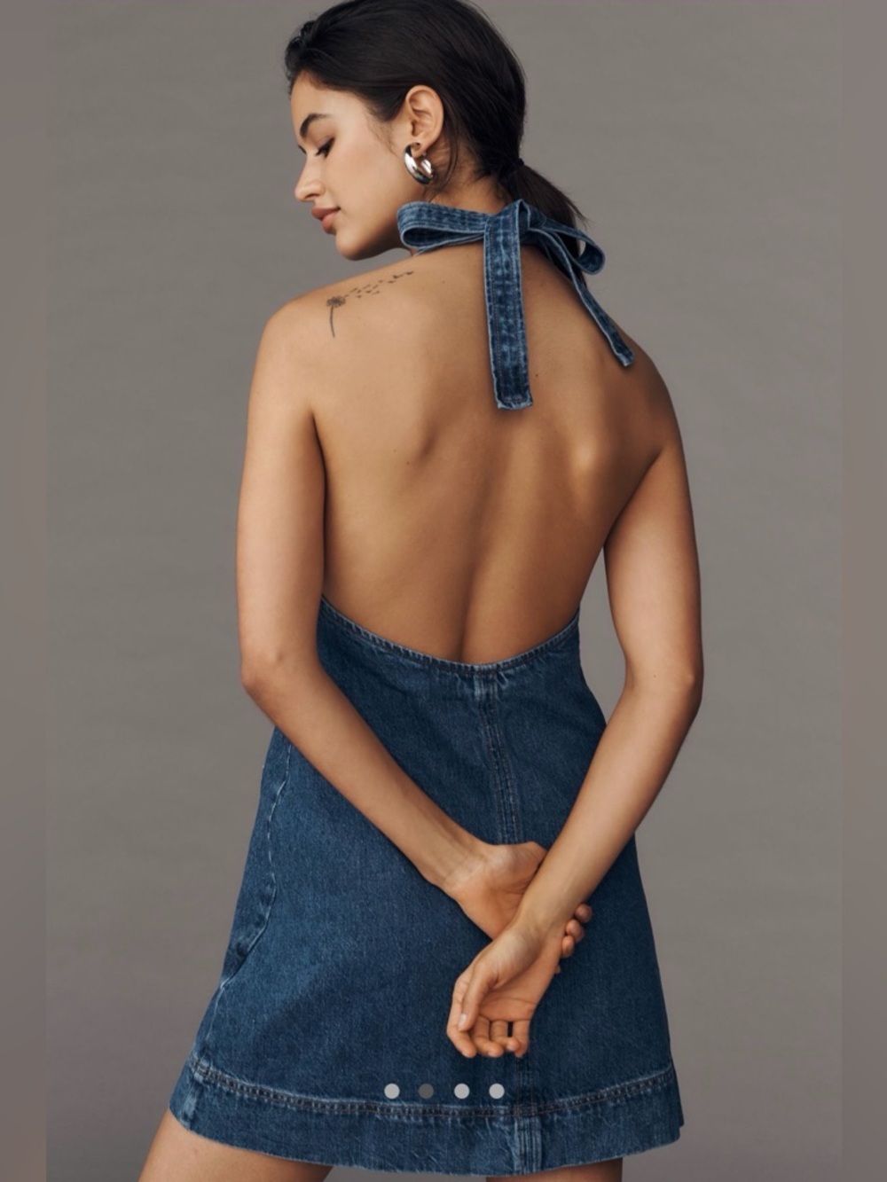 Reformation Brittany Halter Denim Mini Dress NWT - Picture 2 of 5